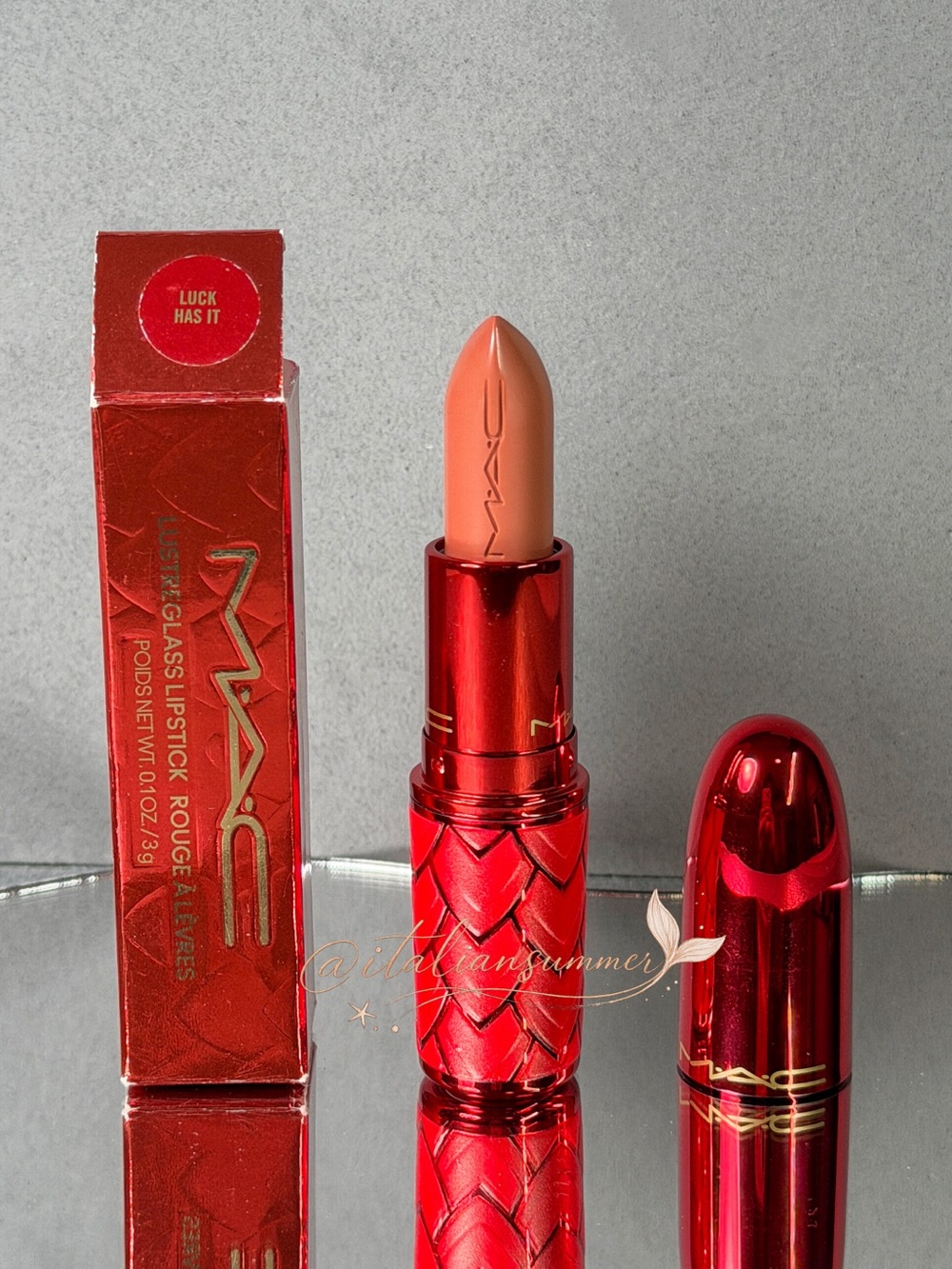 MAC Luck Has It Lustreglass Lipstick 2024 Lunar New Year Limited Edition BNIB
